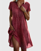 Vivella - Elegantes Midikleid mit V-Ausschnitt – Rot