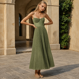 Lorelei - Elegantes Kleid ohne Rücken und Ärmel – Grün