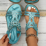 Rhian - Komfortable Boho-Sandalen – Blau