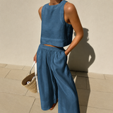 Thelma - Lässiges und Bequemes Hosen-Set – Blau