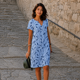 Josette - Lässiges Midikleid mit V-Ausschnitt – Blau