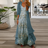 Derivia - Elegantes Zweiteiliges Maxikleid – Blau