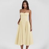 Michaela - Stilvolles und elegantes Midi-Kleid – Gelb