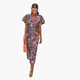 Midikleid mit Puffärmeln - Elegantes Damen Sommeroutfit – Mehrfarbig