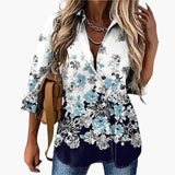 Lockere Damenbluse mit Blumenmuster - Luftig & Elegant – Blau