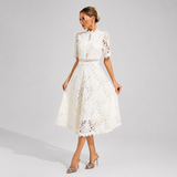 Hallie - Trendiges Midikleid – Weiß