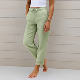 Audrey - Bequeme Hosen mit Kordel – Grün