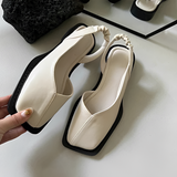 Eileen - Modische Schuhe mit eckiger Spitze – Beige
