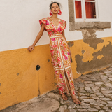 Rhian - Schickes Kleid mit offenem Rücken – Rot