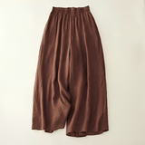 Zavina - Hose mit flexiblem Bund und weitem Schnitt – Braun