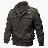 Herren Bomberjacke mit Reißverschluss und Klappentaschen – Armeegrün