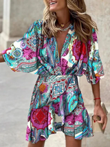 Sivra – Wunderschönes Boho-Wickelkleid – Blau