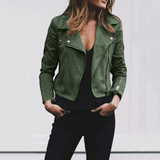 Bikerjacke Damen Kurz | für Frühling und Herbst – Grün