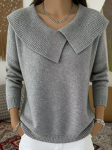 Railyn™ - Pullover mit Weitem Kragen – Grau