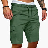 Herren Cargo Shorts mit Taschen und elastischem Bund für Sommer – Grün