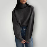 Damen Rollkragenpullover | Warmer, weicher Pullover für Winter – Platin Grau