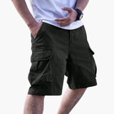 Herren Sommer Cargo Shorts mit Taschen und Reißverschlussverschluss – Schwarz