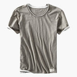 Basic T-Shirt - Herren Rundhals Kurzarmshirt aus Baumwolle – Taupegrau