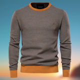 Maurizio™ Baumwollpullover Mit Geometrischem Muster – Eleganz Und Komfort Für Jedes Outfit – Dunkelgrau