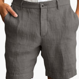 Herren Sommer Shorts mit geradem Bein und Umschlagsaum – Grau