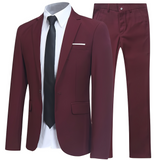 Haris - Eleganter zweiteiliger Anzug für Herren – Weinrot