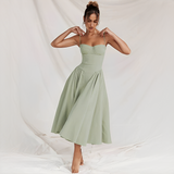 Michaela - Stilvolles und elegantes Midi-Kleid – Grün