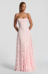 Francisa - Elegantes und hochwertiges Maxikleid – Rosa