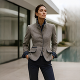 Valerie - Elegante Stehkragenjacke – Braun
