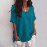Aurora - Komfortables T-Shirt mit Rundhals – Blau