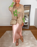 Alwena - Leichte Bluse mit Blumenmotiv – Grün