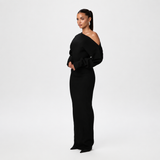 Tahlia - Elegantes Maxikleid mit einseitigem Träger – Schwarz