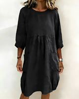 Shadia - Lockeres und Lässiges Midikleid – Schwarz