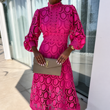 Daleyza - Stilvolles und modernes Midikleid – Rot / Rosa