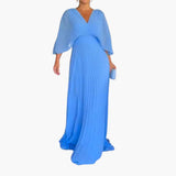 Elegantes Kleid – Damen Hochzeitsgastkleid in Maxilänge – Hellblau