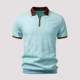 Bryn - Stilvolles Zip-Up-Poloshirt – Blau