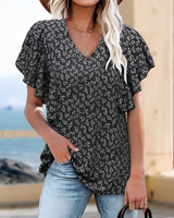 Eleri - Modische Bluse mit V-Ausschnitt – Schwarz