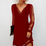 Mierra - Raffiniertes Mini-Kleid mit V-Ausschnitt – Rot
