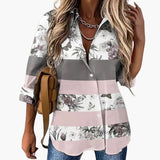 Floral Casual Top für Damen - Sommerliches Blumenmuster – Grau