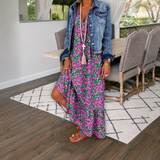 Shalisha - Anmutiges Boho-Kleid mit V-Ausschnitt – Lila