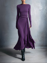 Joeena – Maxikleid Mit Seitlichem Knoten – Lila