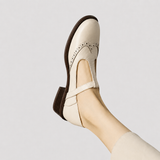 Livian - Retro-Absatzsandalen – Beige
