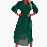 Leichtes Chiffonkleid - Luftiges Damen Sommerkleid elegant – Grün