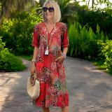Stella - Schickes Boho-Midikleid – Rot