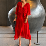 Jescah - Schickes Kleid mit weiten Ärmeln – Rot