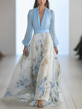 Cora - Stilvolles Maxikleid – Blau