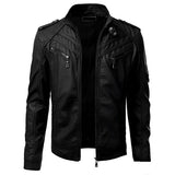 Herren Stilvolle Premium Bikerjacke | Mehrere Taschen – Schwarz