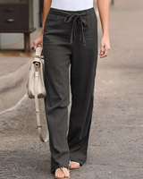 Saniyah - Hose mit elastischem Bund und Zugband – Dunkelgrau