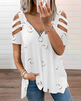 Sabiya - Modisches ärmelloses T-Shirt – Weiß
