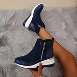 Orthopädische Leder Damen Stiefeletten - Emma – Blau