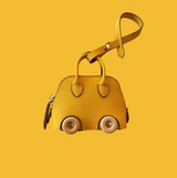 Luxuriöser Mini-Handtaschenanhänger aus veganem Leder – Modisches Accessoire – Gold